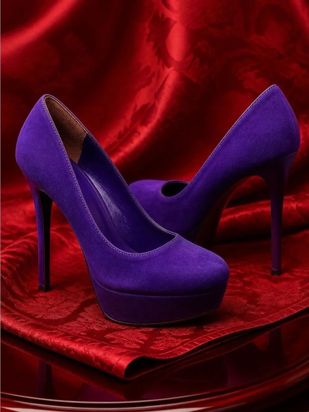 CANDIES BLUE/PURPLE SUEDE SPIKES w PLATFORM 8 M